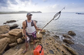 Spear fishing in the Paso del Istmo