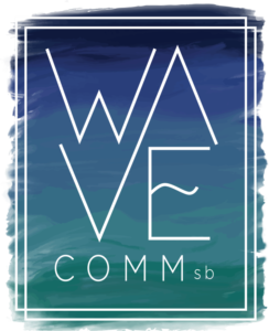 Logotipo vertical de WaveComm SB